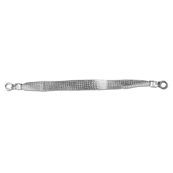 Falconer Electronics 8" x 1/2" Braided Ground Straps (1/4" Ring to 1/4" Ring), 10PK 1/2-01-008-10